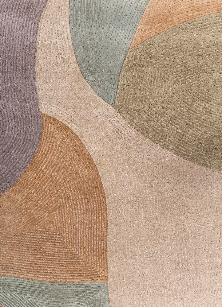 joy red and orange wool and viscose hand tufted Rug - CloseUp