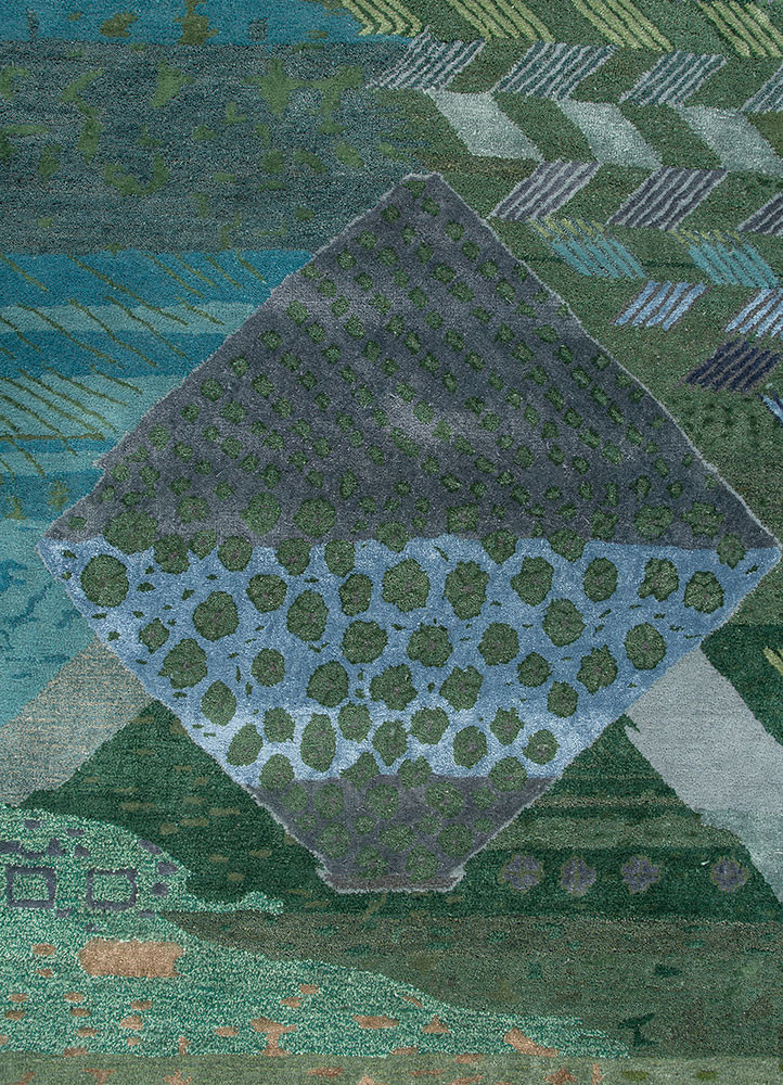 weaver art reserve green wool hand tufted Rug - CloseUp weaver art reserve green wool hand tufted Rug - CloseUp