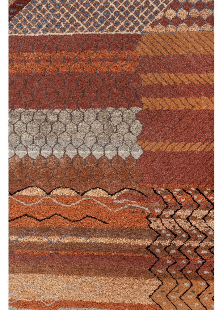 weaver art reserve red and orange wool hand tufted Rug - CloseUp weaver art reserve red and orange wool hand tufted Rug - CloseUp