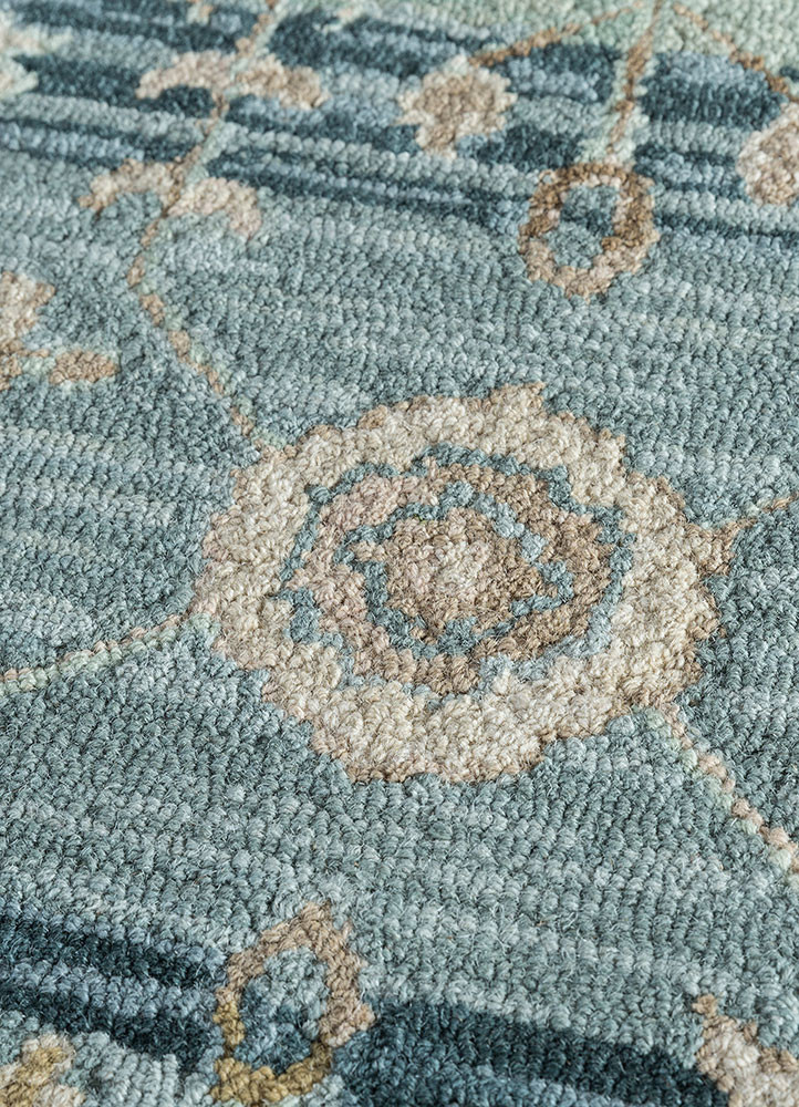 mythos blue wool hand tufted Rug - CloseUp mythos blue wool hand tufted Rug - CloseUp