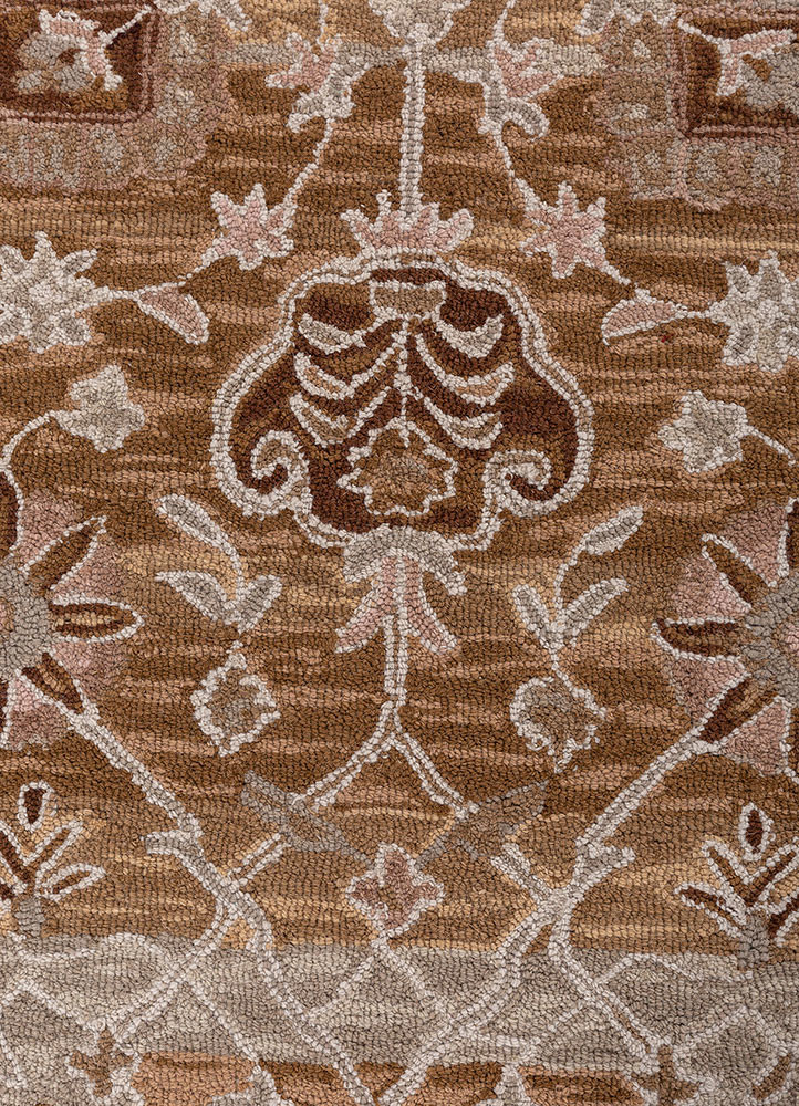 mythos beige and brown wool hand tufted Rug - CloseUp mythos beige and brown wool hand tufted Rug - CloseUp