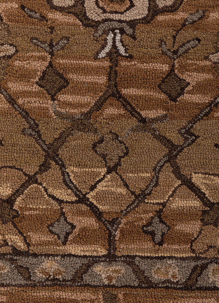 mythos beige and brown wool hand tufted Rug - CloseUp mythos beige and brown wool hand tufted Rug - CloseUp