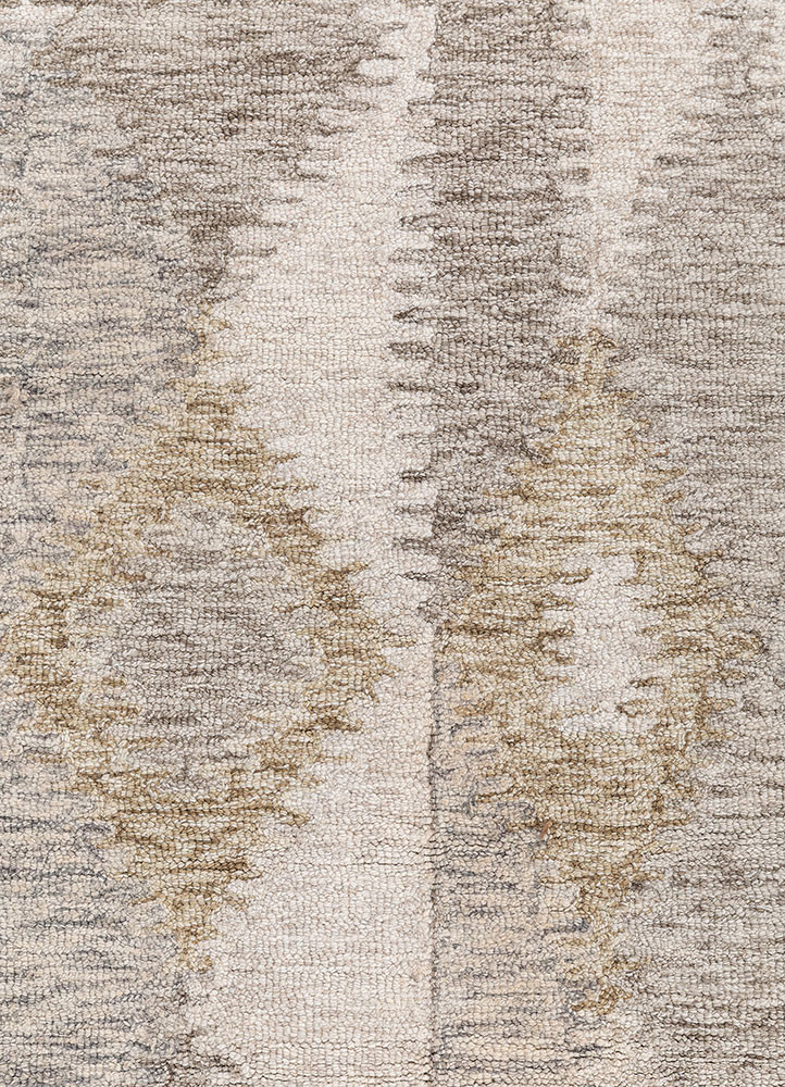 modo beige and brown wool hand tufted Rug - CloseUp