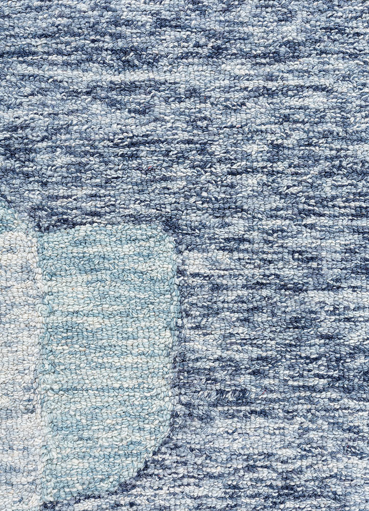pathways blue wool hand tufted Rug - CloseUp pathways blue wool hand tufted Rug - CloseUp