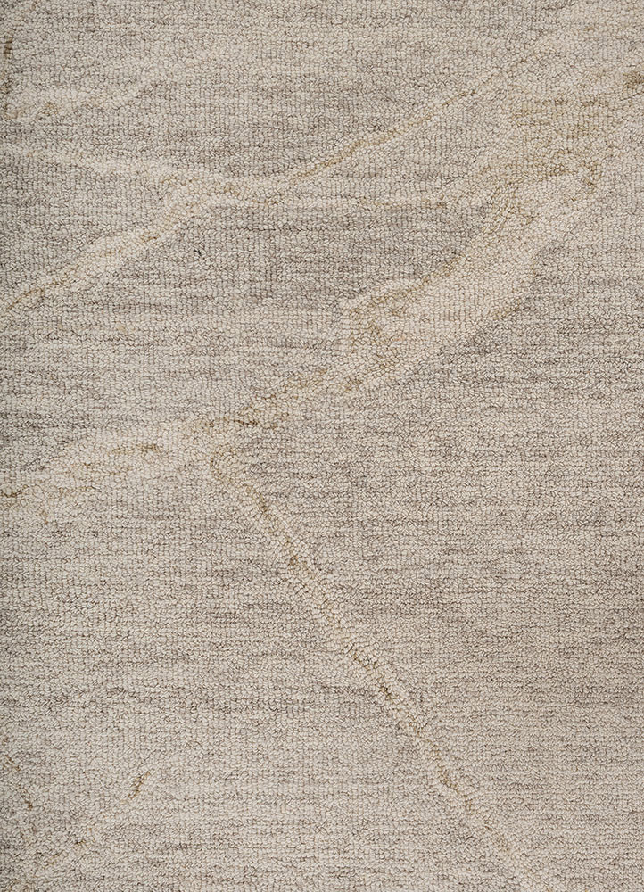 pathways grey and black wool hand tufted Rug - CloseUp