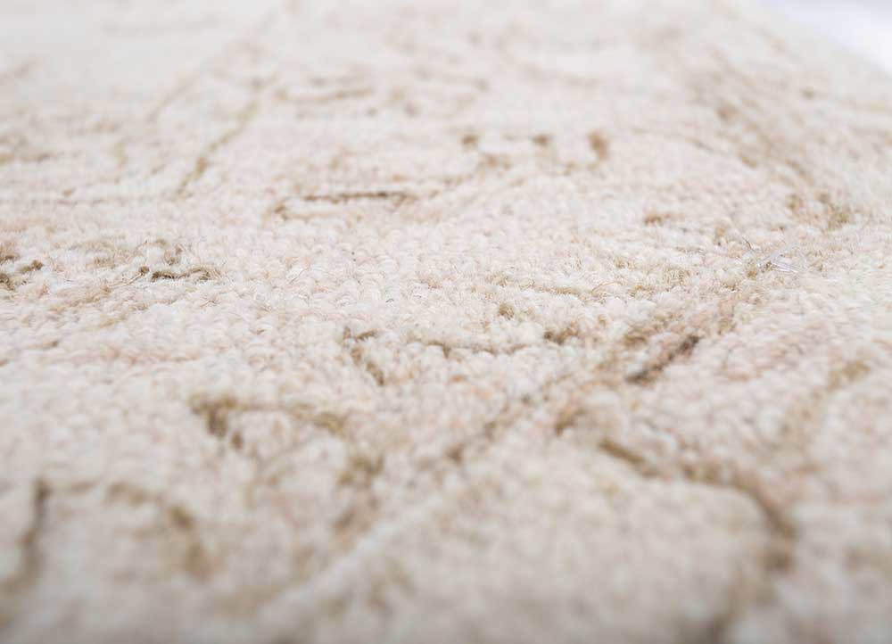 imara beige and brown wool hand tufted Rug - CloseUp