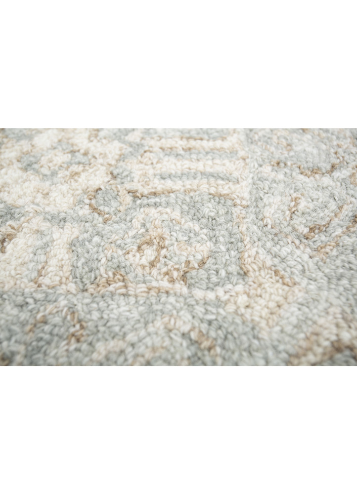 imara blue wool hand tufted Rug - CloseUp