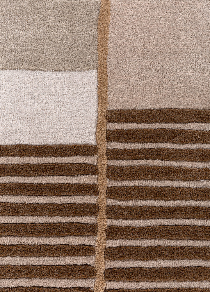 come around ivory wool hand tufted Rug - CloseUp