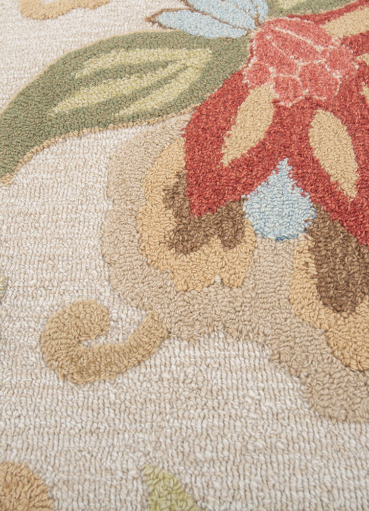 hacienda ivory wool hand tufted Rug - CloseUp
