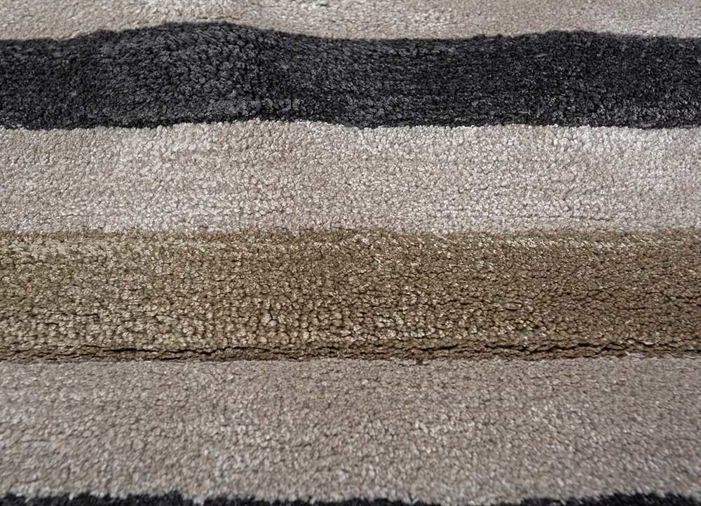 caliedo beige and brown wool and viscose hand tufted Rug - CloseUp