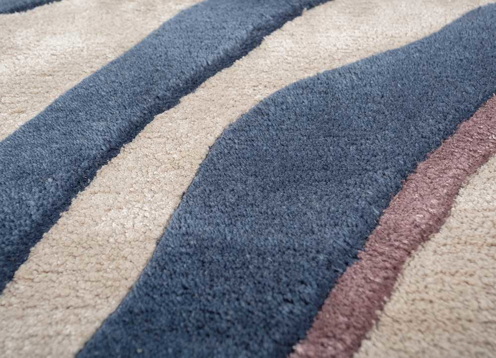 wild wanderlust blue wool and viscose hand tufted Rug - CloseUp wild wanderlust blue wool and viscose hand tufted Rug - CloseUp
