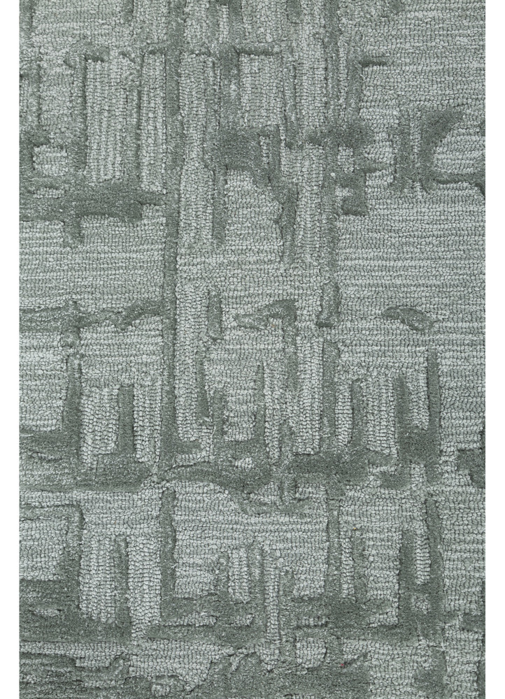 genesis blue wool and viscose hand tufted Rug - CloseUp