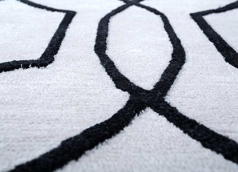 contour ivory wool and viscose hand tufted Rug - CloseUp