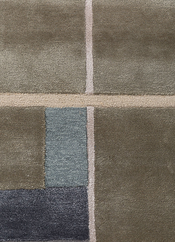 caliedo green wool and viscose hand tufted Rug - CloseUp caliedo green wool and viscose hand tufted Rug - CloseUp