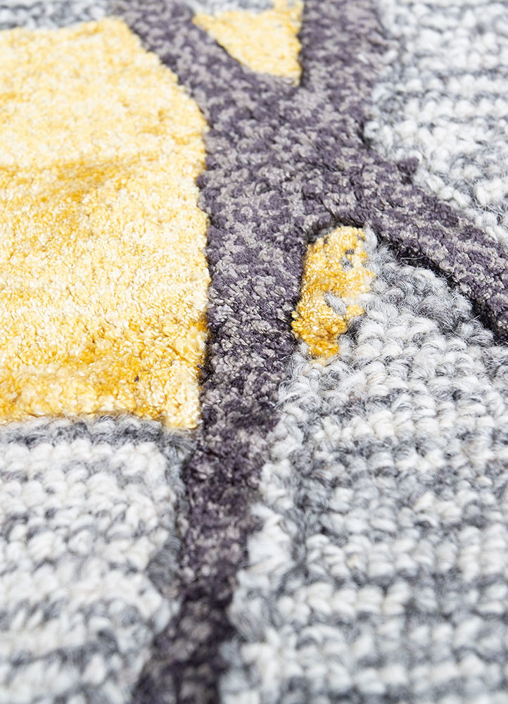 acar grey and black wool and viscose hand tufted Rug - CloseUp acar grey and black wool and viscose hand tufted Rug - CloseUp