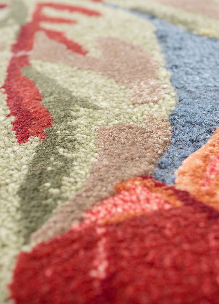 hacienda blue wool and viscose hand tufted Rug - CloseUp