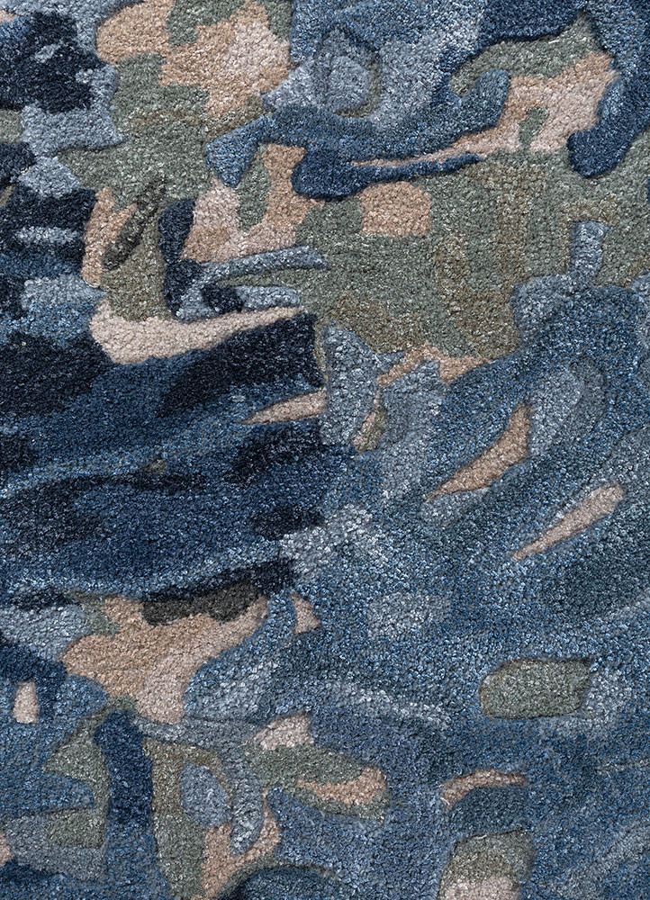 genesis blue wool and viscose hand tufted Rug - CloseUp genesis blue wool and viscose hand tufted Rug - CloseUp