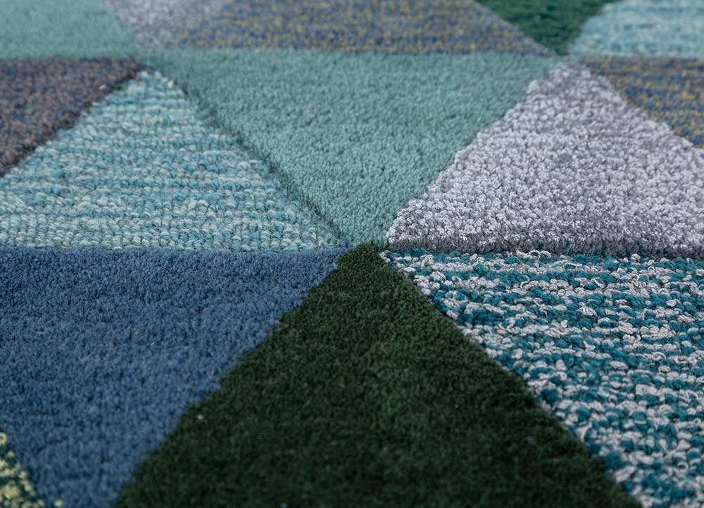 caliedo blue wool and viscose hand tufted Rug - CloseUp