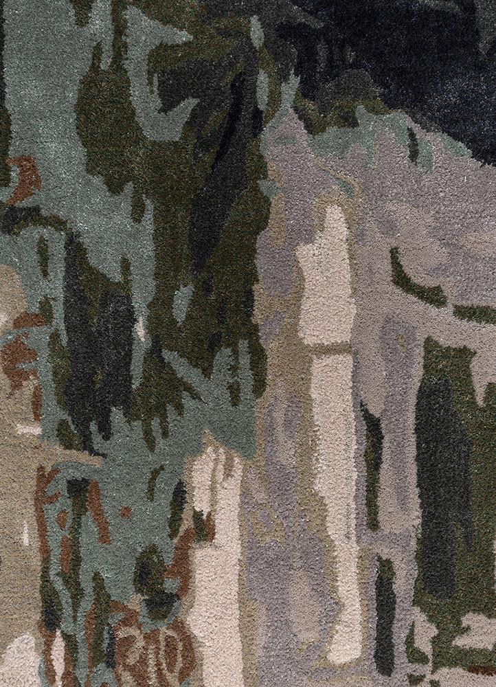 genesis blue wool and viscose hand tufted Rug - CloseUp