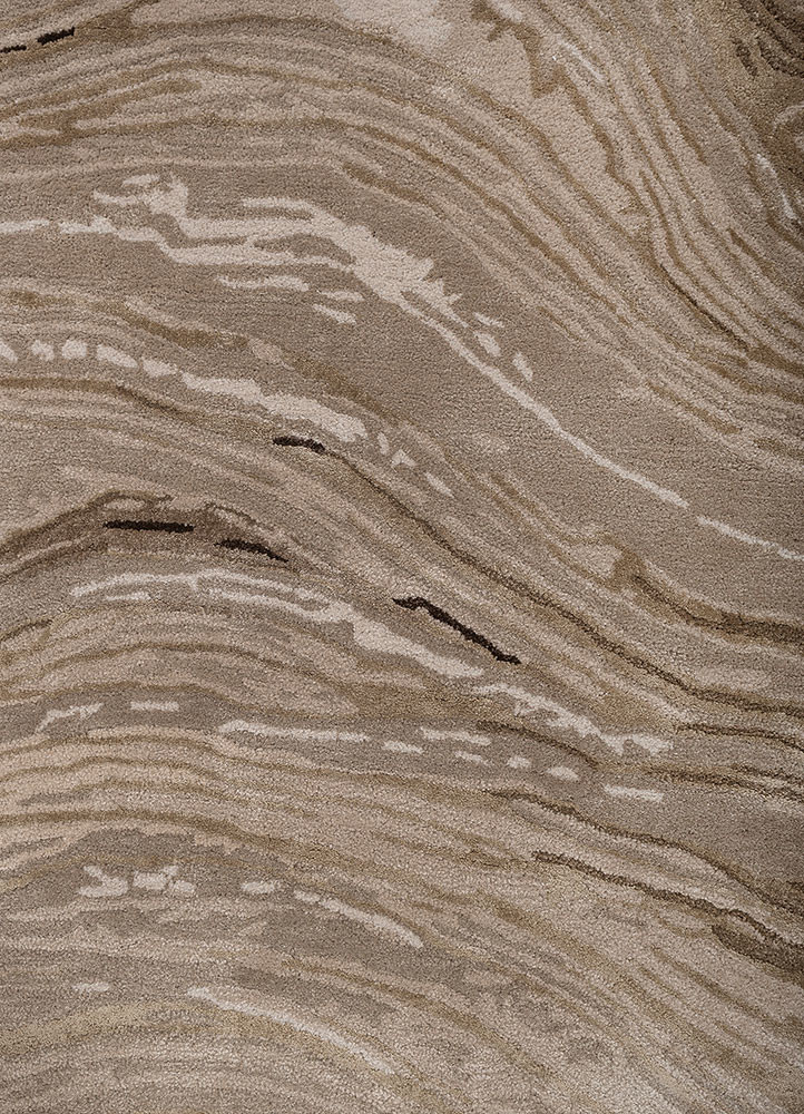 genesis beige and brown wool and viscose hand tufted Rug - CloseUp