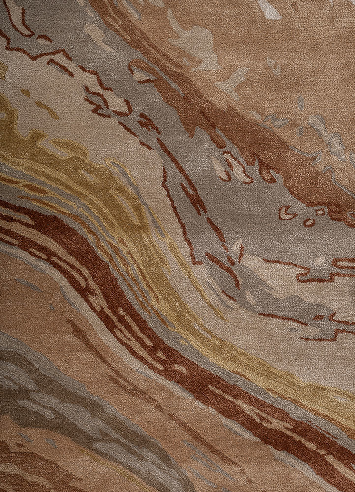 genesis beige and brown wool and viscose hand tufted Rug - CloseUp genesis beige and brown wool and viscose hand tufted Rug - CloseUp