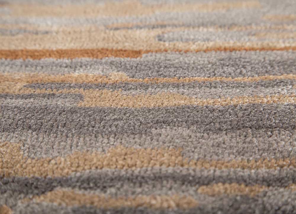 genesis grey and black wool and viscose hand tufted Rug - CloseUp