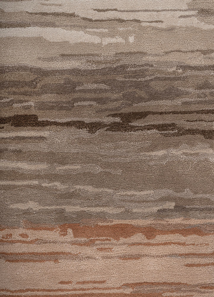 genesis red and orange wool and viscose hand tufted Rug - CloseUp