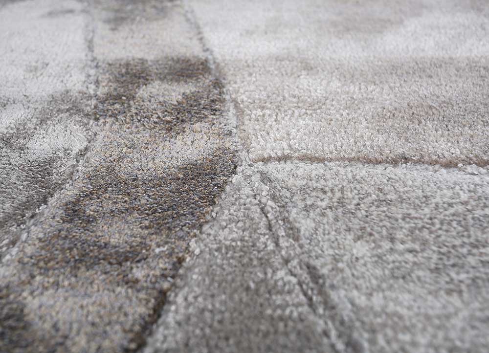 acar grey and black wool and viscose hand tufted Rug - CloseUp