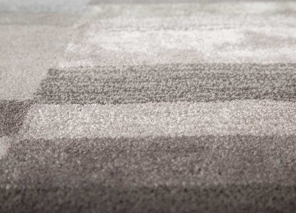 acar grey and black wool and viscose hand tufted Rug - CloseUp
