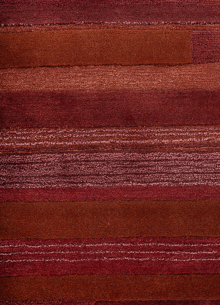 contour red and orange wool and viscose hand tufted Rug - CloseUp contour red and orange wool and viscose hand tufted Rug - CloseUp