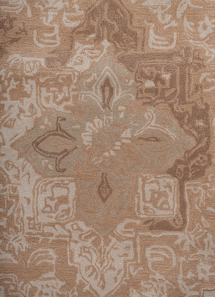 mythos beige and brown wool and viscose hand tufted Rug - CloseUp mythos beige and brown wool and viscose hand tufted Rug - CloseUp