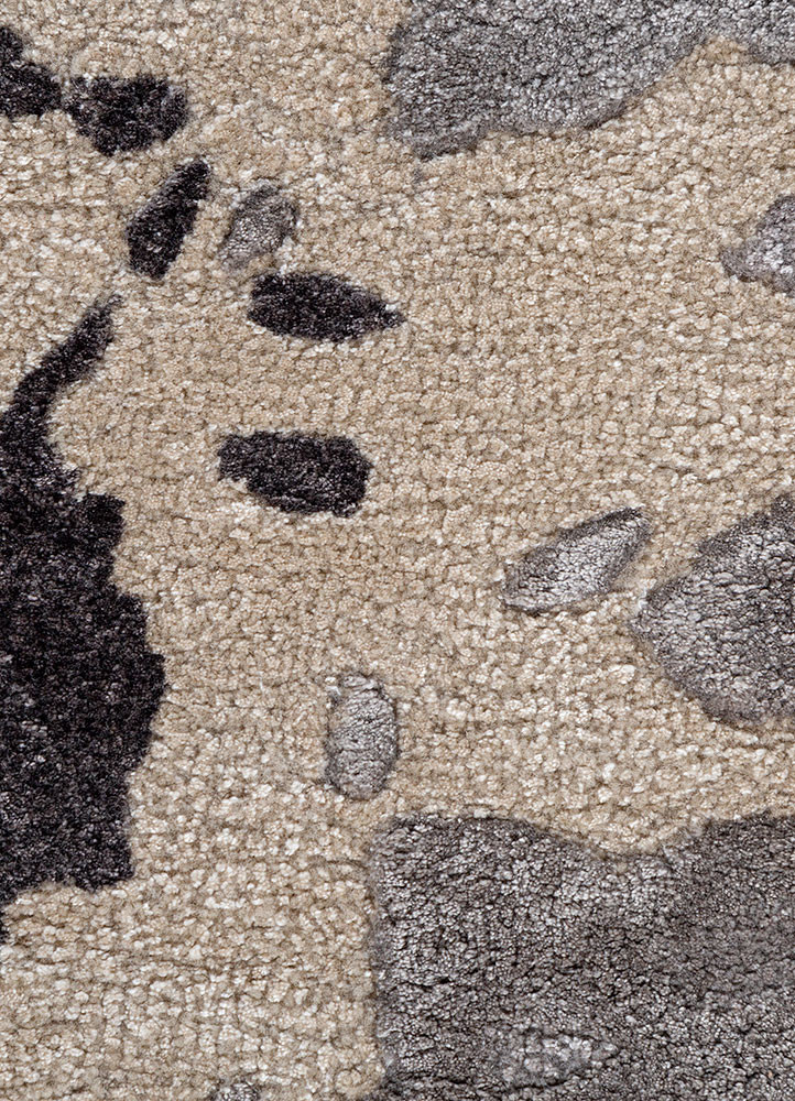 genesis grey and black wool and viscose hand tufted Rug - CloseUp genesis grey and black wool and viscose hand tufted Rug - CloseUp