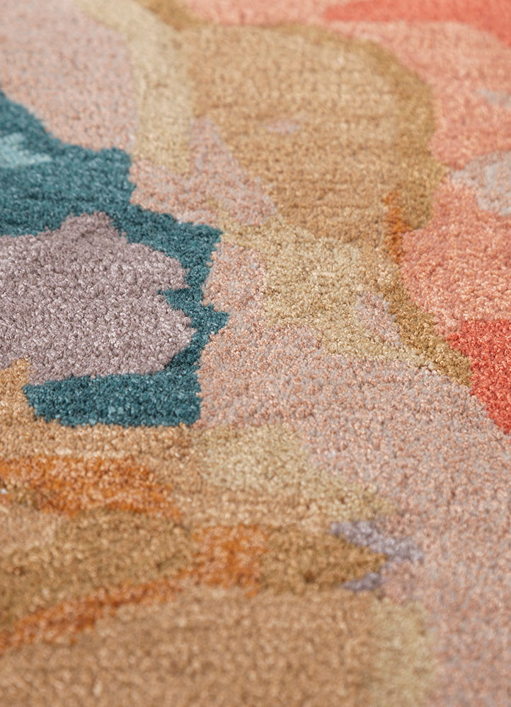 genesis beige and brown wool and viscose hand tufted Rug - CloseUp genesis beige and brown wool and viscose hand tufted Rug - CloseUp