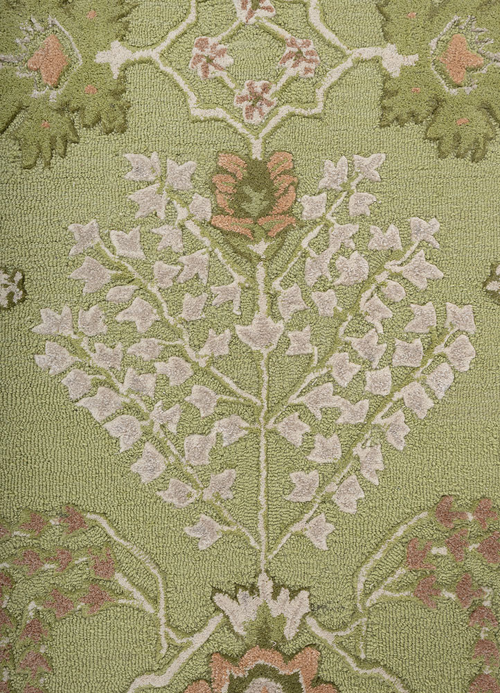 kasbah green wool and viscose hand tufted Rug - CloseUp kasbah green wool and viscose hand tufted Rug - CloseUp