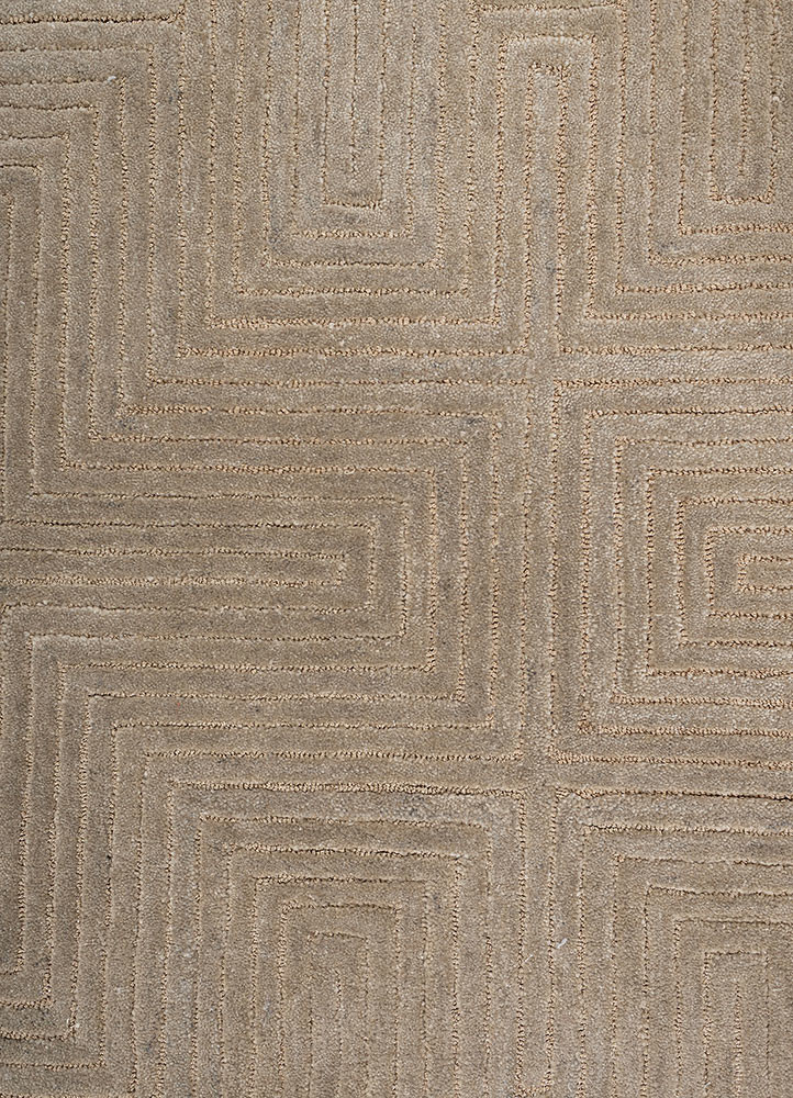 acar green wool and viscose hand tufted Rug - CloseUp