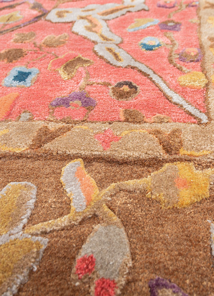 kasbah red and orange wool and viscose hand tufted Rug - CloseUp kasbah red and orange wool and viscose hand tufted Rug - CloseUp