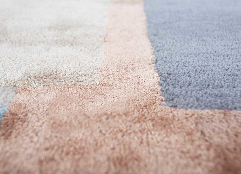 linear ivory wool and viscose hand tufted Rug - CloseUp linear ivory wool and viscose hand tufted Rug - CloseUp