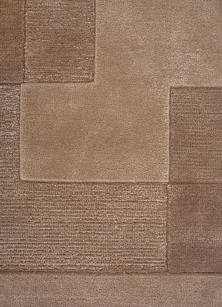 cera beige and brown wool and viscose hand tufted Rug - CloseUp cera beige and brown wool and viscose hand tufted Rug - CloseUp