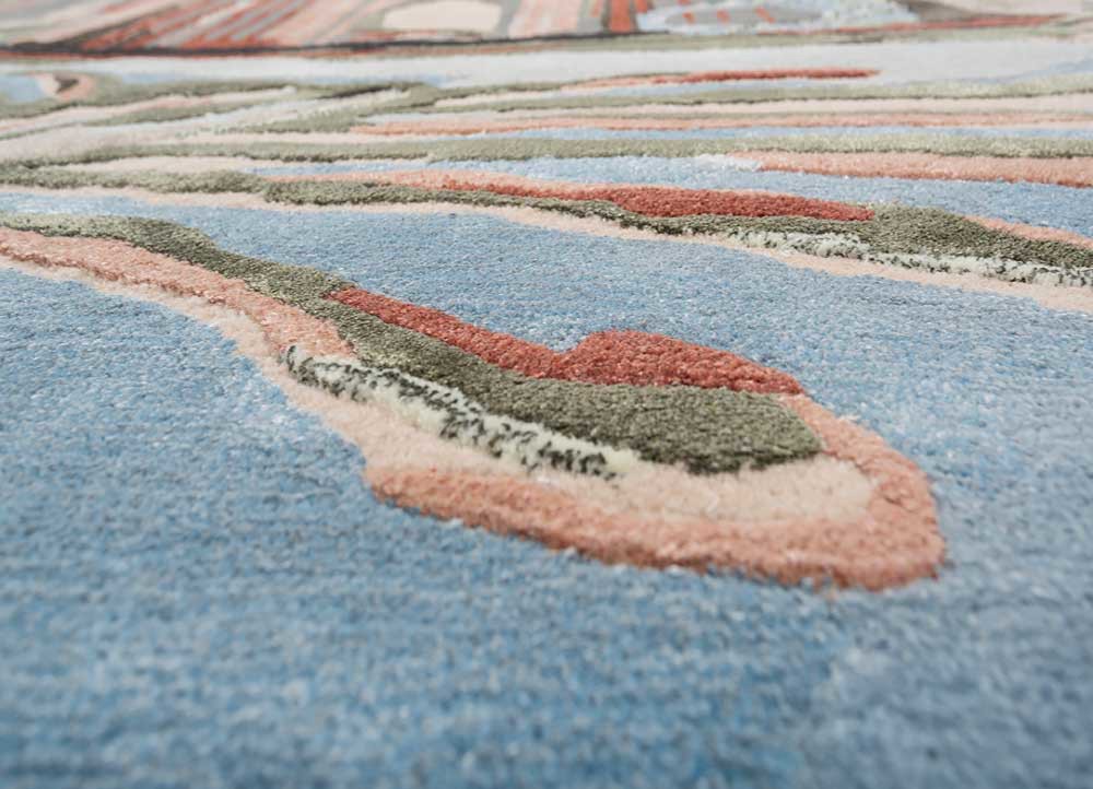 linear gold wool and viscose hand tufted Rug - CloseUp linear gold wool and viscose hand tufted Rug - CloseUp