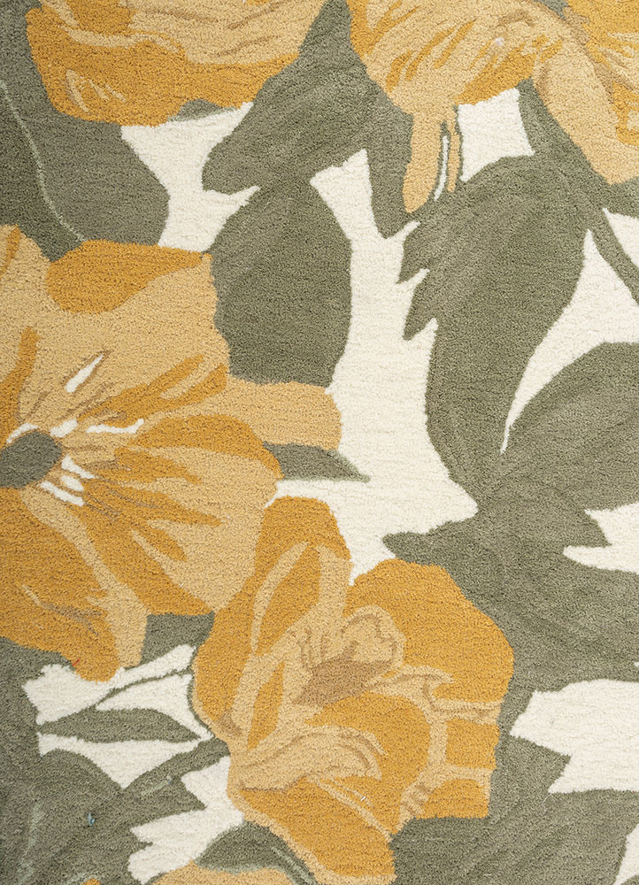 hacienda green wool hand tufted Rug - CloseUp hacienda green wool hand tufted Rug - CloseUp