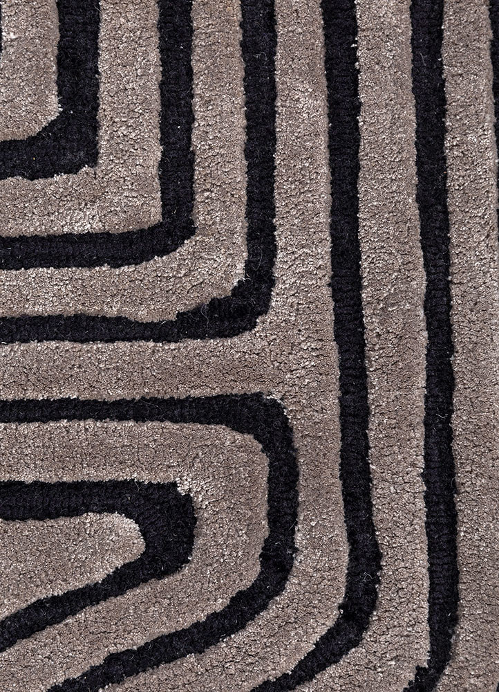 contour grey and black wool and viscose hand tufted Rug - CloseUp contour grey and black wool and viscose hand tufted Rug - CloseUp