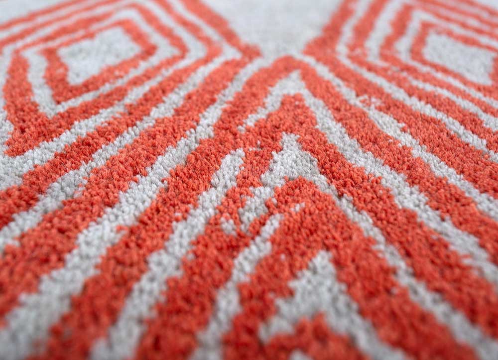acar red and orange wool hand tufted Rug - CloseUp acar red and orange wool hand tufted Rug - CloseUp