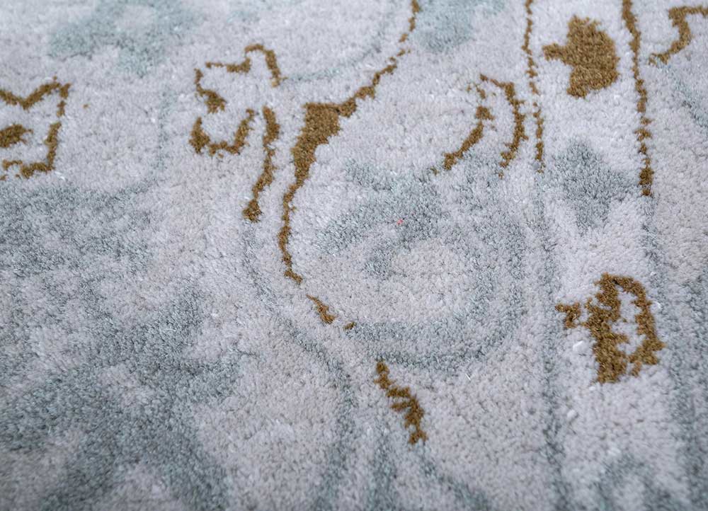 imara grey and black wool hand tufted Rug - CloseUp