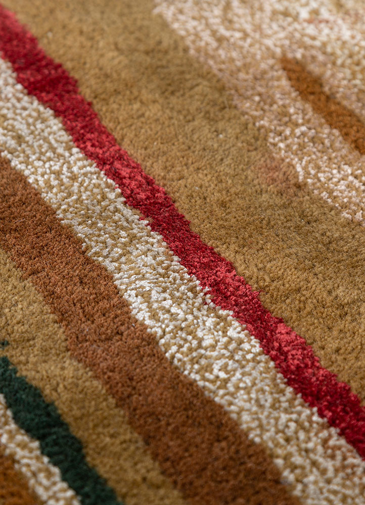genesis gold wool and viscose hand tufted Rug - CloseUp