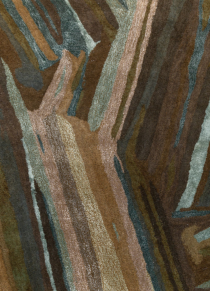 genesis blue wool and viscose hand tufted Rug - CloseUp