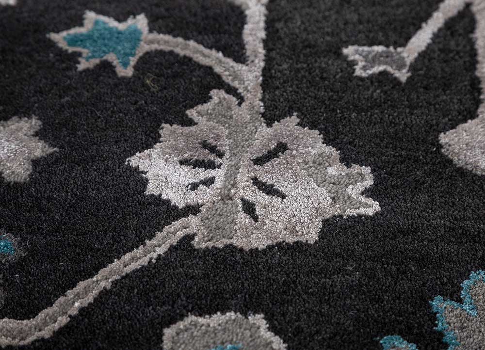 kasbah blue wool and viscose hand tufted Rug - CloseUp kasbah blue wool and viscose hand tufted Rug - CloseUp