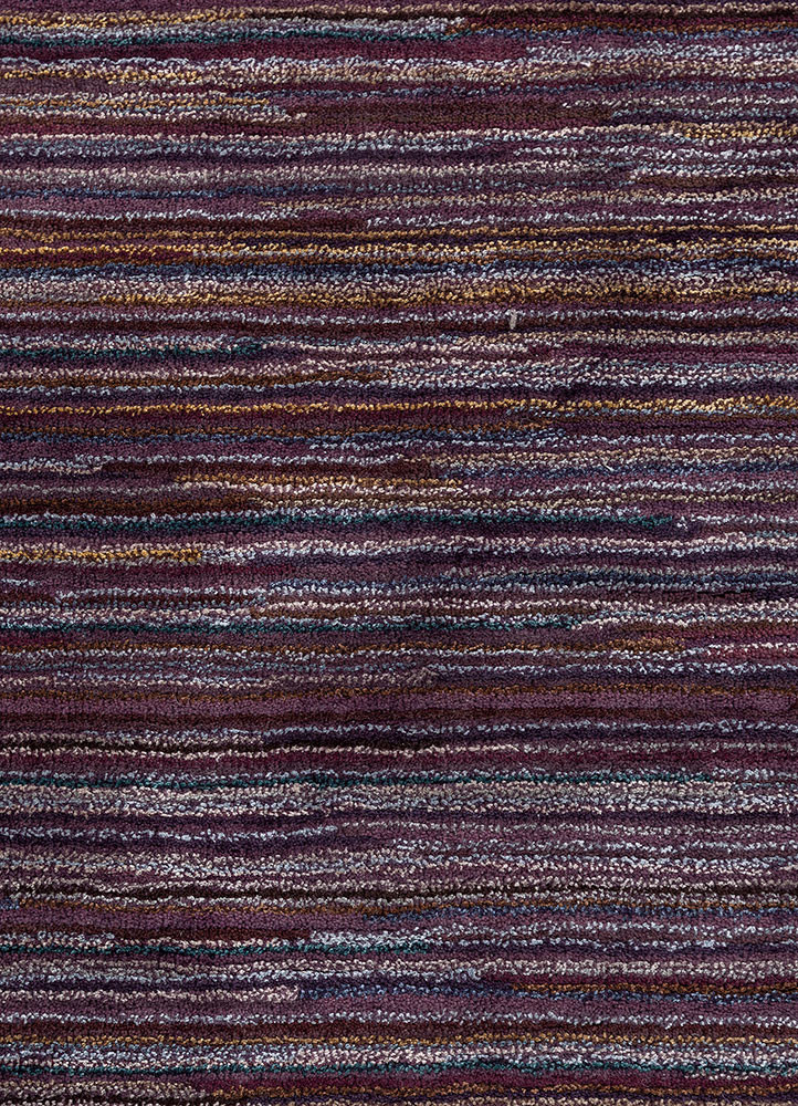 acar pink and purple wool and viscose hand tufted Rug - CloseUp