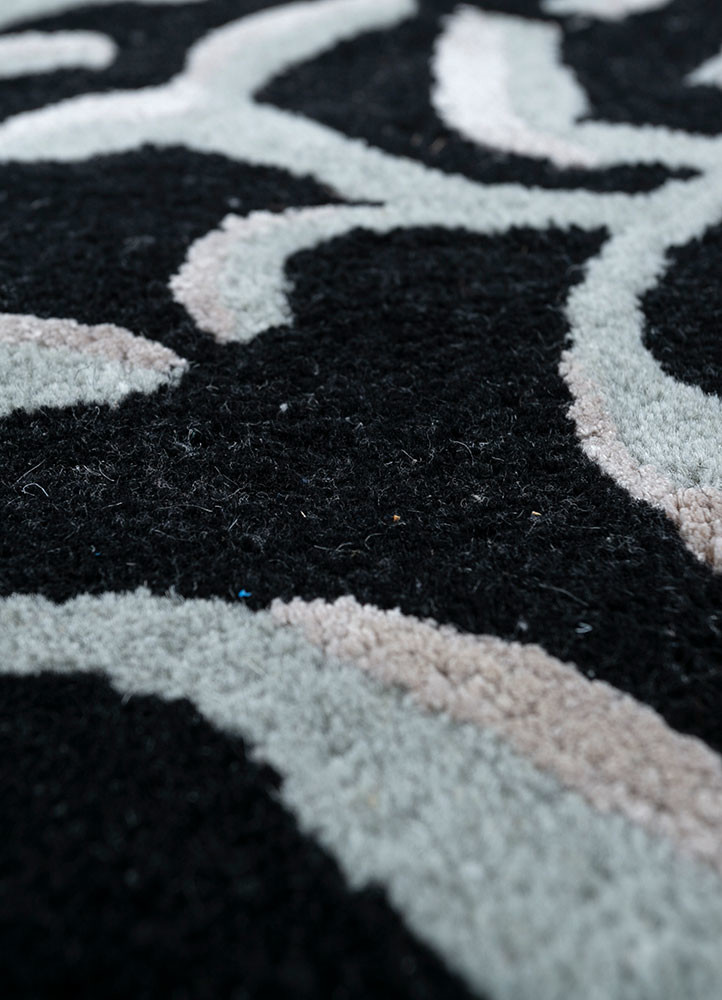 kasbah grey and black wool and viscose hand tufted Rug - CloseUp kasbah grey and black wool and viscose hand tufted Rug - CloseUp