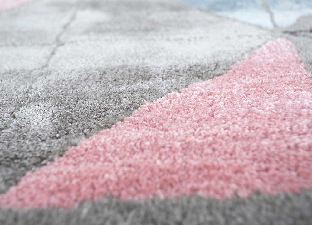 caliedo blue wool and viscose hand tufted Rug - CloseUp