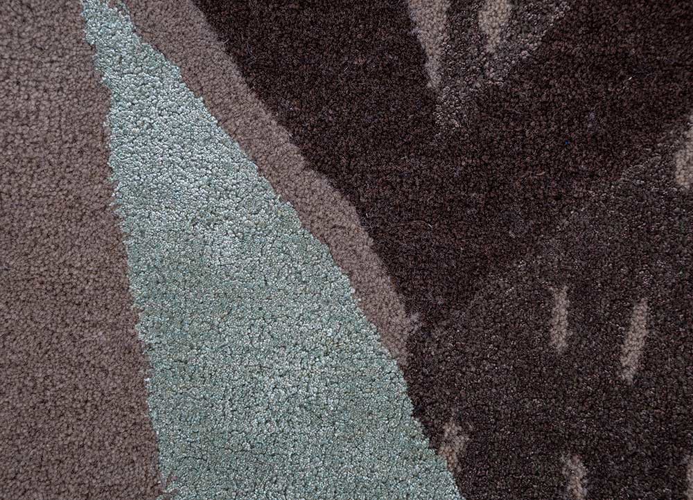 confetti beige and brown wool and viscose hand tufted Rug - CloseUp